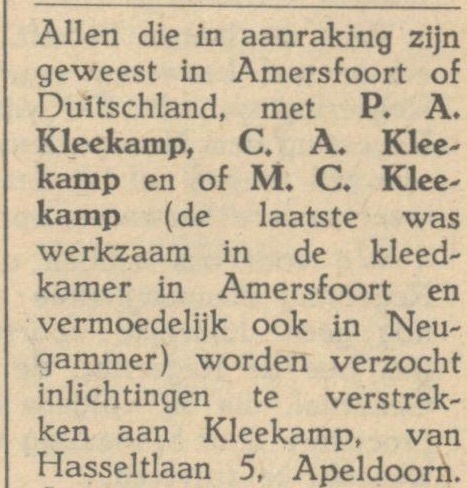Krantenartikel Oorlogsgravenstichting